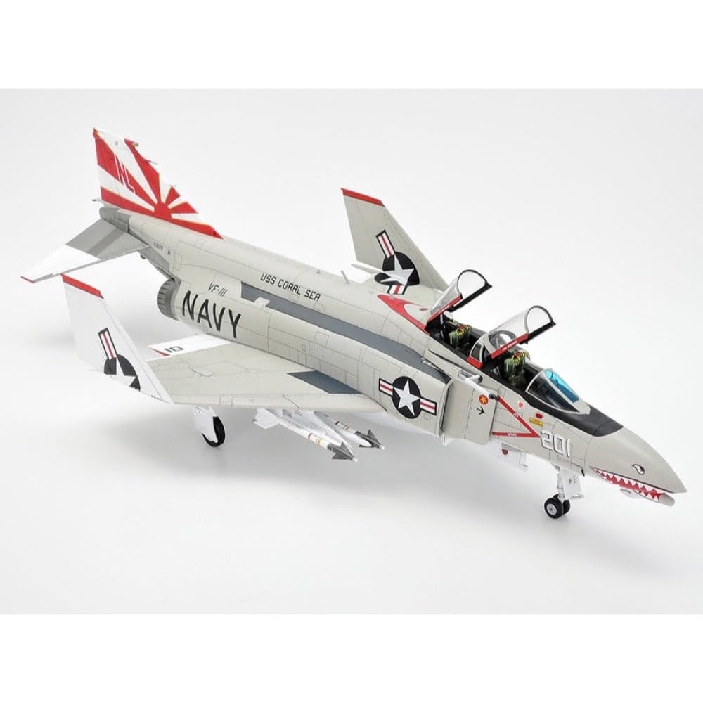 Tamiya-0 Fahrzeug 61121 1:48 F-4B Phantom II Mcdonnell Douglas-Réplica Fiel, plástico, Hobby, Kit de modelismo, Montaje, sin Pintar, Color unvarnished, Mittel