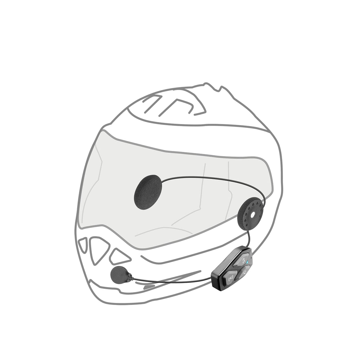 Interphone UCOM3 - Doble - Bluetooth 5.1 Motorcycle Intercom da Casco de Motocicleta, Auriculares de 32 mm, Uso de Motocicletas, Distancia de 500 m, 10 Horas de autonomía, música, GPS, Impermeable