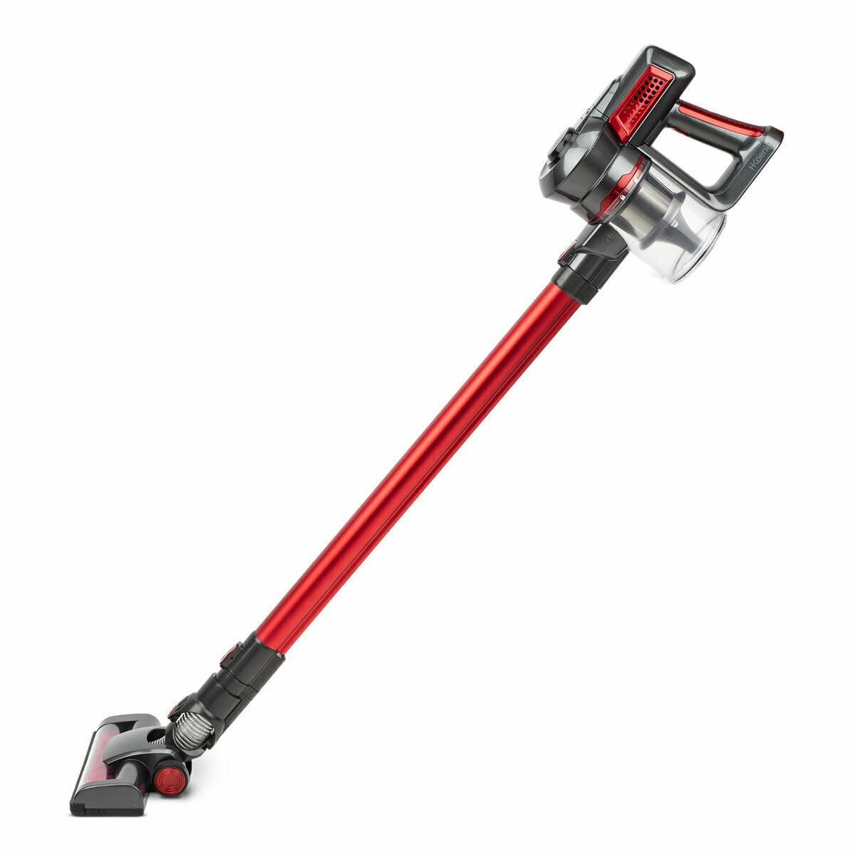 H.Koenig Aspirador de Mano y Escoba Inalámbrico Sin Bolsa UP810 PowerClean+ 2 Velocidades-Potente-Compacto-Ligero-Autónomo-Silencioso-120W-Multifunción, Rojo