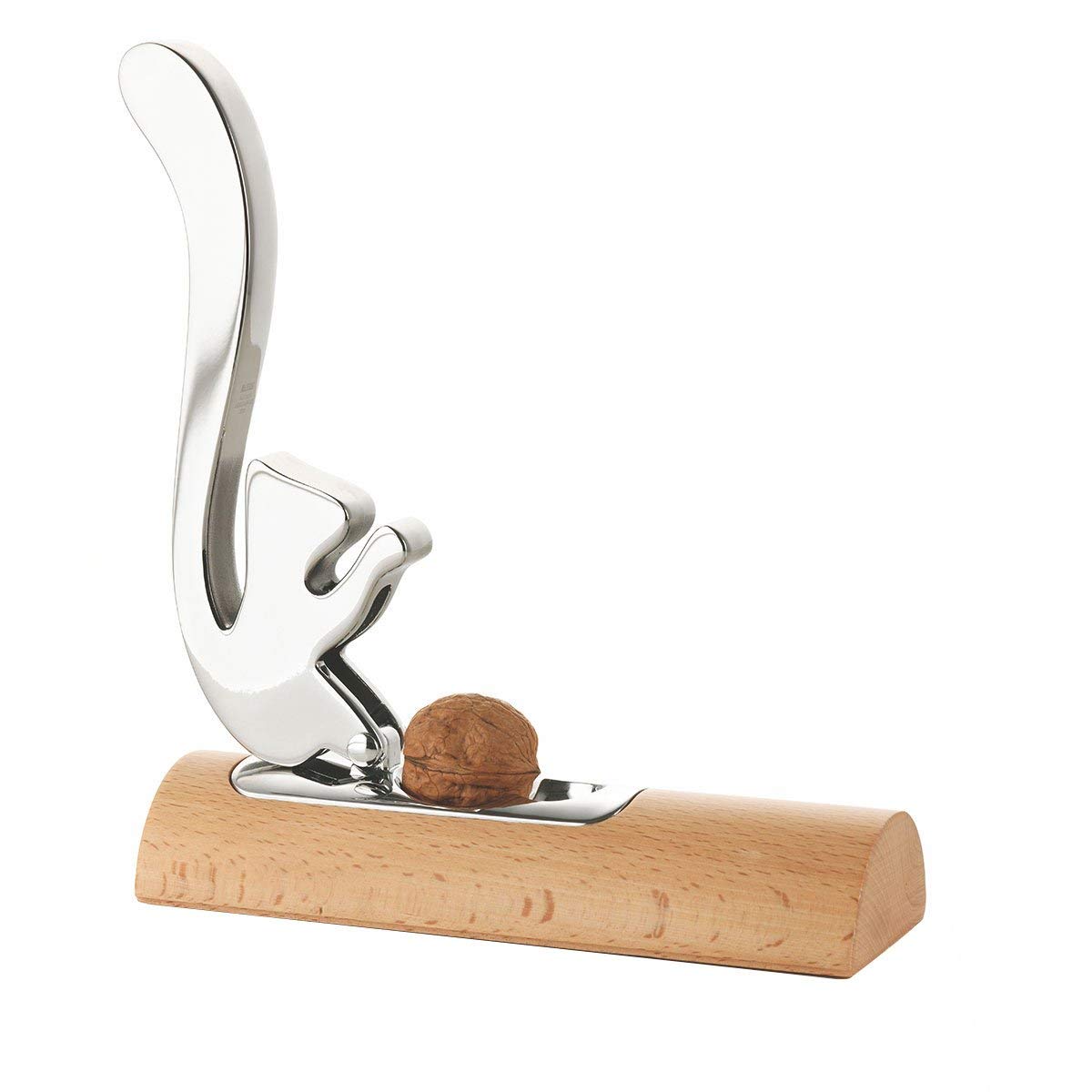 Alessi AB13 Scoiattolo - Cascanueces de Design, en Acero Inoxidable 18/10 y Madera