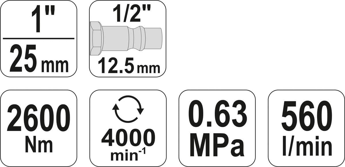 YATO YT-0959 - Llave de aire 1 '' 2600nm