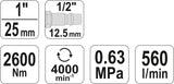 YATO YT-0959 - Llave de aire 1 '' 2600nm