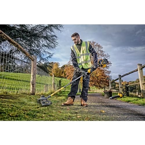 DEWALT DCM5713N-XJ - Cortabordes 54V XR Flexvolt, 3Ah Batería, Ancho de corte 38cm, Incluye hilo de corte de 7,5m, Plegable, Motor sin escobillas