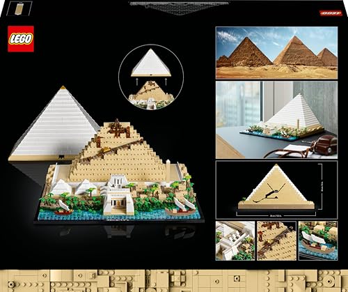 LEGO Architecture Gran Pirámide de Guiza, Maqueta para Construir de Egipto, Manualidades de Monumentos y Decoración del Hogar, Regalos para Adultos, Hombres y Mujeres 21058