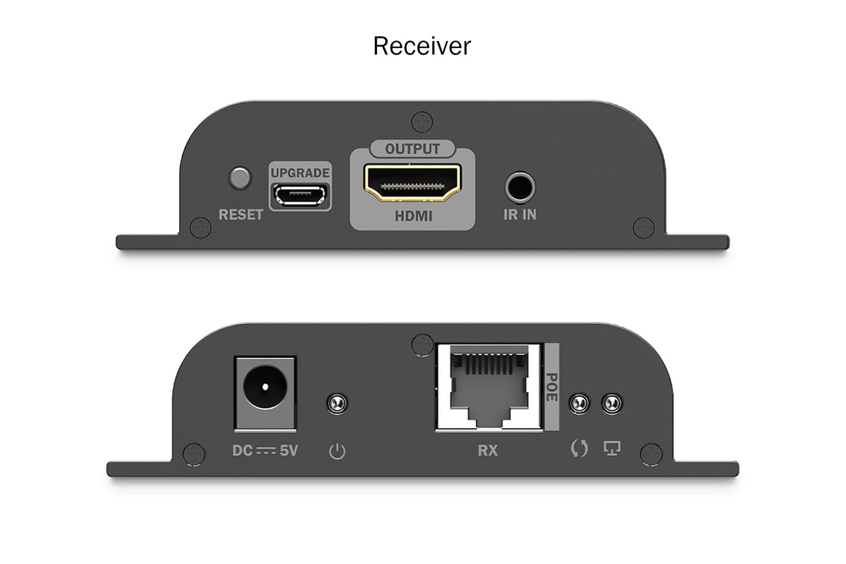DIGITUS HDMI IP PoE Extender Set – UHD 4k 60Hz – HDMI 2.0 – hasta 200 m de alcance – transmisor y receptor – hasta 253 receptores – CAT 6 – negro