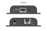 DIGITUS HDMI IP PoE Extender Set – UHD 4k 60Hz – HDMI 2.0 – hasta 200 m de alcance – transmisor y receptor – hasta 253 receptores – CAT 6 – negro