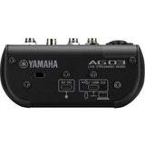 Yamaha AG03MK2 Mezclador de Transmisión en Vivo de 3 Canales con Interfaz de Audio USB, para Windows, Mac, iOS y Android, en Negro
