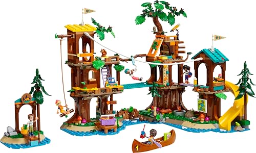 Lego Friends Campamento de Aventura: Casa del Árbol con 5 Animales de Juguete, Regalo para Niñas y Niños de 8 Años o Más, 5 Mini Muñecas y Muñecos y Figura de Búho, Casita de Muñecas 42631