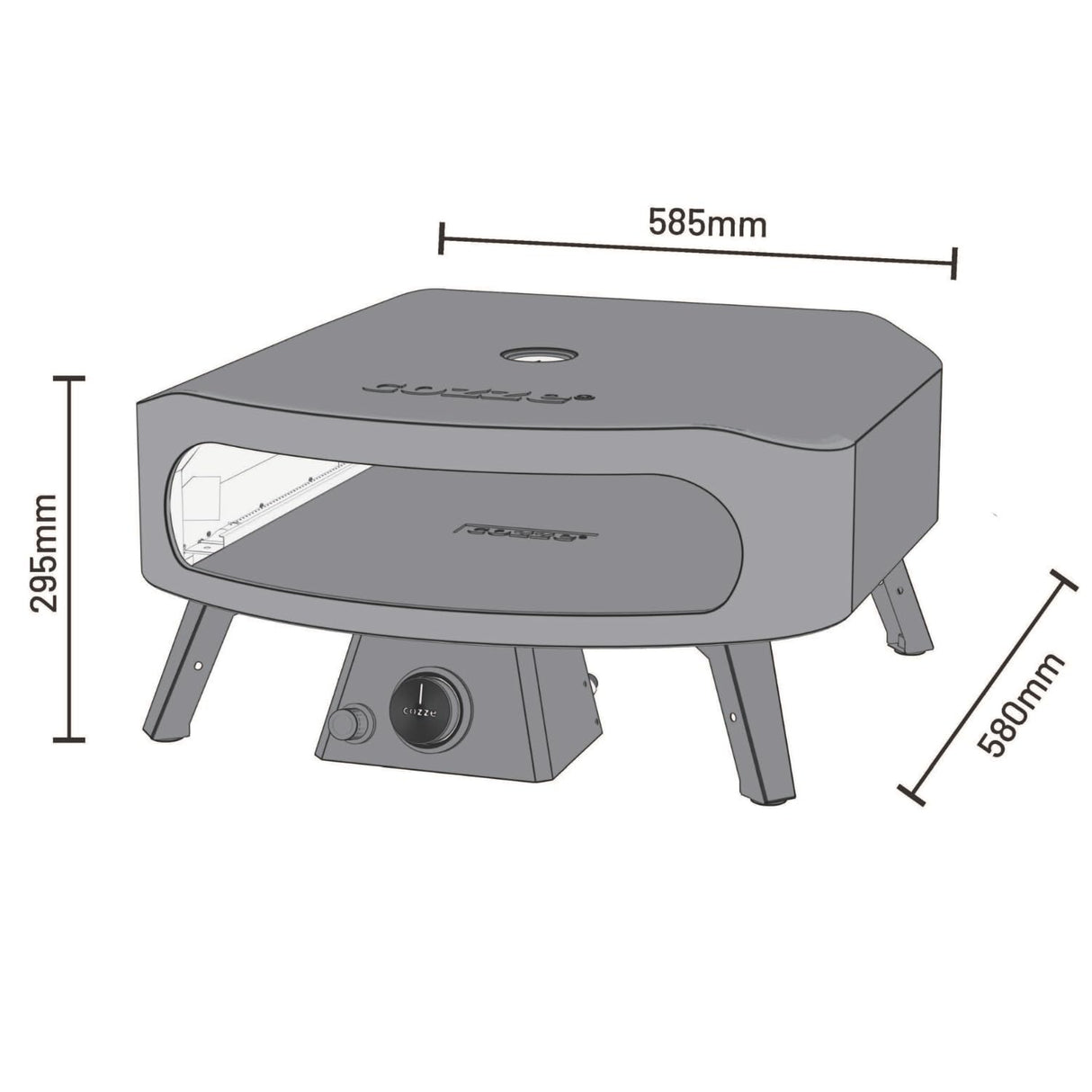 Cozze® Horno para pizza de gas 17" CLASSIC – 30 mbar, gran capacidad, potente y rápido, con piedra de cordierita, encendido automático