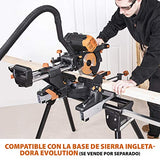 Evolution Power Tools R255SMS-DB ingletadora, Sierra ingletadora deslizante multimaterial de 255 mm, con doble bisel y paquete plus, hasta 300 mm x 90 mm, 5° a izquierda y derecha, inglete de 50°