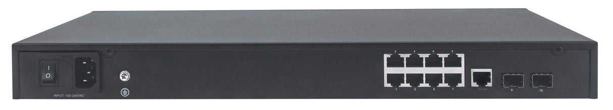 INTELLINET Switch 8 Port Managed AV PoE 2XSFP UPLINK