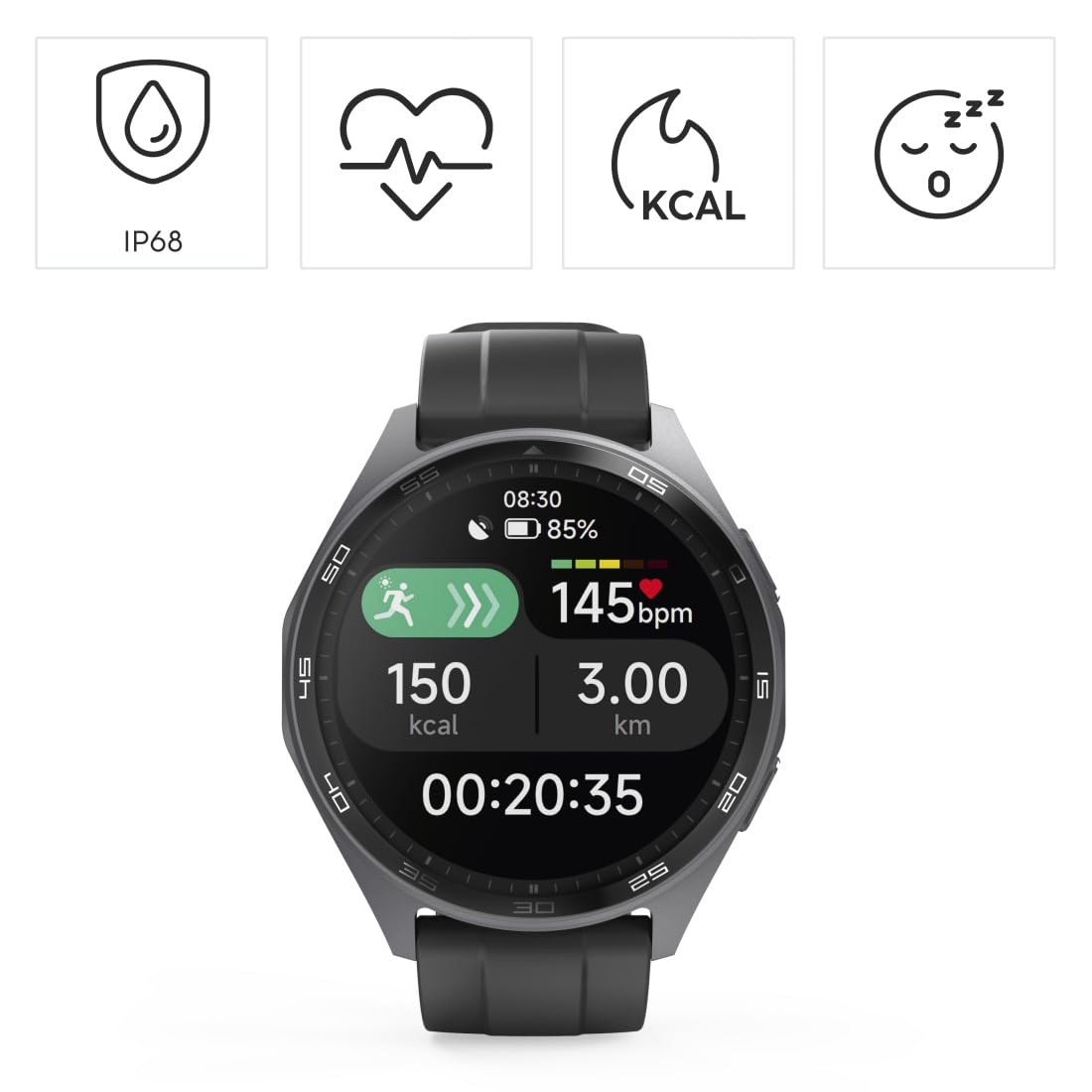 Hama | Reloj Inteligente 1.43" (Smartwatch Resistente al Agua IP68, GPS, análisis sueño, frecuencia Cardiaca, Monitor de hasta 100 Actividades, Pantalla táctil) Azul