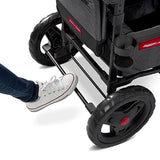 Radio Flyer Voya Stroller Wagon, Cochecito Doble, 2 Asientos Altos Cara a Cara, toldo Ajustable con protección UV, Bandeja para Aperitivos, Gris