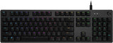 Logitech G512 Teclado Gaming Mecánico, RGB LIGHTSYNC, Teclas retroiluminadas, GX-Táctil Marrón, Aleación de Aluminio, Teclas F Personalizables, Paso de USB, Disposición QWERTY ES - Carbón/Negro