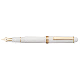 PLATINUM Pluma estilográfica japonesa # 3776 Century Gold Trim Chenonceau White F/blanco/0,28 – 0,34 mm/hecha a mano/pluma de oro de 14 quilates con caja de regalo/pluma estilográfica