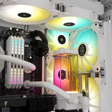 Corsair iCUE 7000X RGB Chasis para PC Inteligente ATX Full-Tower, Tres Paneles de Cristal Templado, Cuatro Ventiladores RGB de 140 mm Incluidos, Espacioso Interior, Blanco
