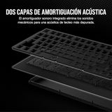 CORSAIR K65 PLUS WIRELESS 75% RGB Teclado Mecánico para Juegos Intercambiable en Caliente - Interruptores Lineales Rojos CORSAIR MLX Prelubricados - Insonorización - Teclados PBT - QWERTY ES - Negro