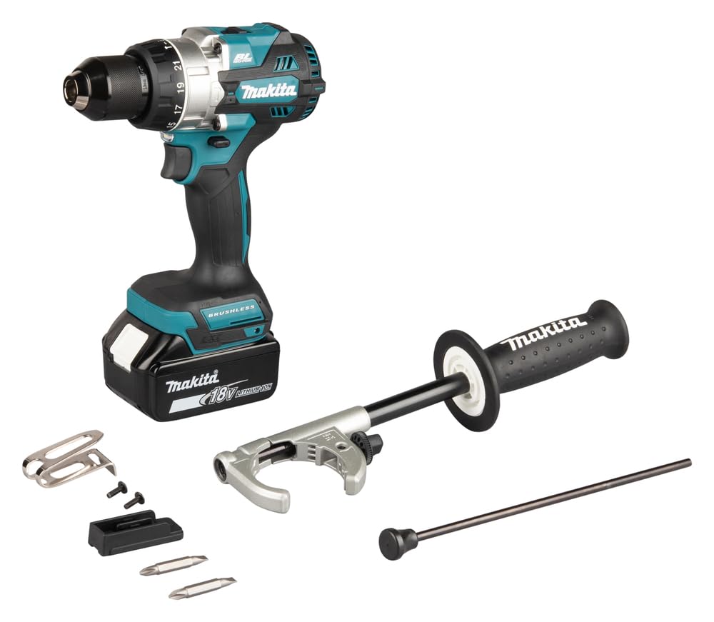Makita DHP492Z - Taladro combinado sin escobillas LXT de iones de litio de 18 V, baterías y cargador no incluidos, azul/negro