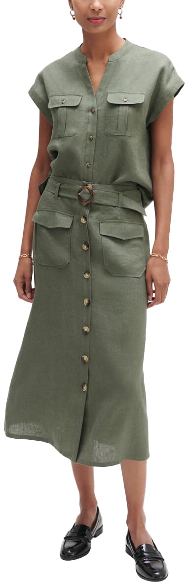 Caroll Kk031-agnes Falda, Verde, 40 para Mujer
