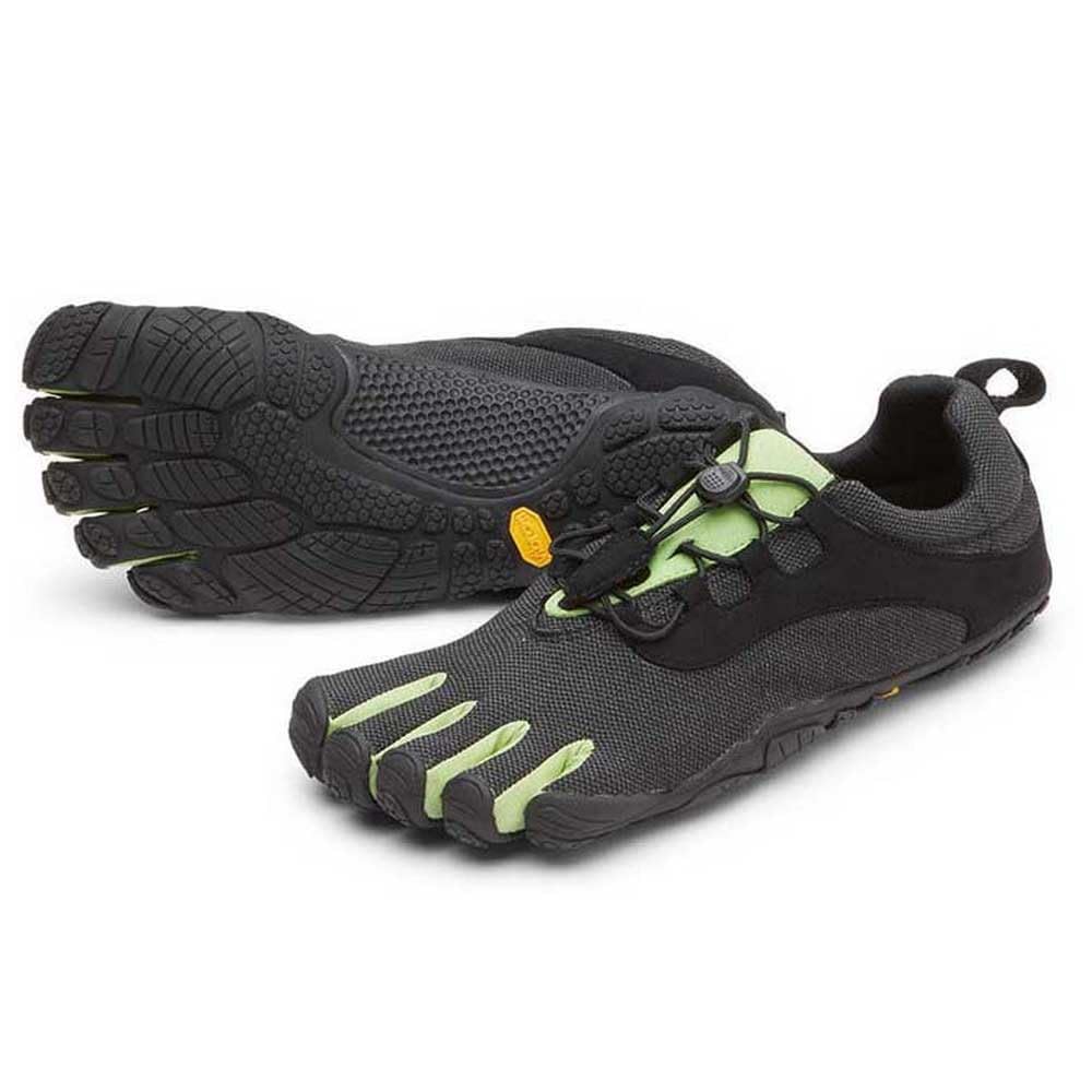 Vibram Fivefingers V-Run Retro para Hombre, Negro, Verde, Negro, 12-12.5
