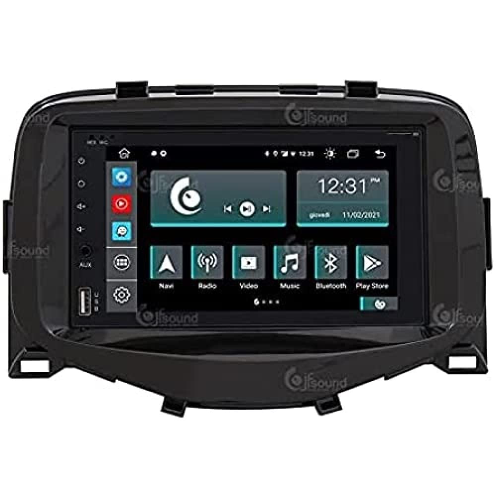 JF-227-X9-TA Autorradio de Ajuste Personalizado Compatible con Toyota Aygo Android GPS Bluetooth WiFi Dab USB Pantalla táctil Full HD 6.2" procesador de 8 núcleos y comandos de Voz