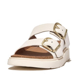 Fitflop Gen-FF Buckle Two-Bar Leather Slides, Sandalias deslizantes Mujer, White, 40 EU