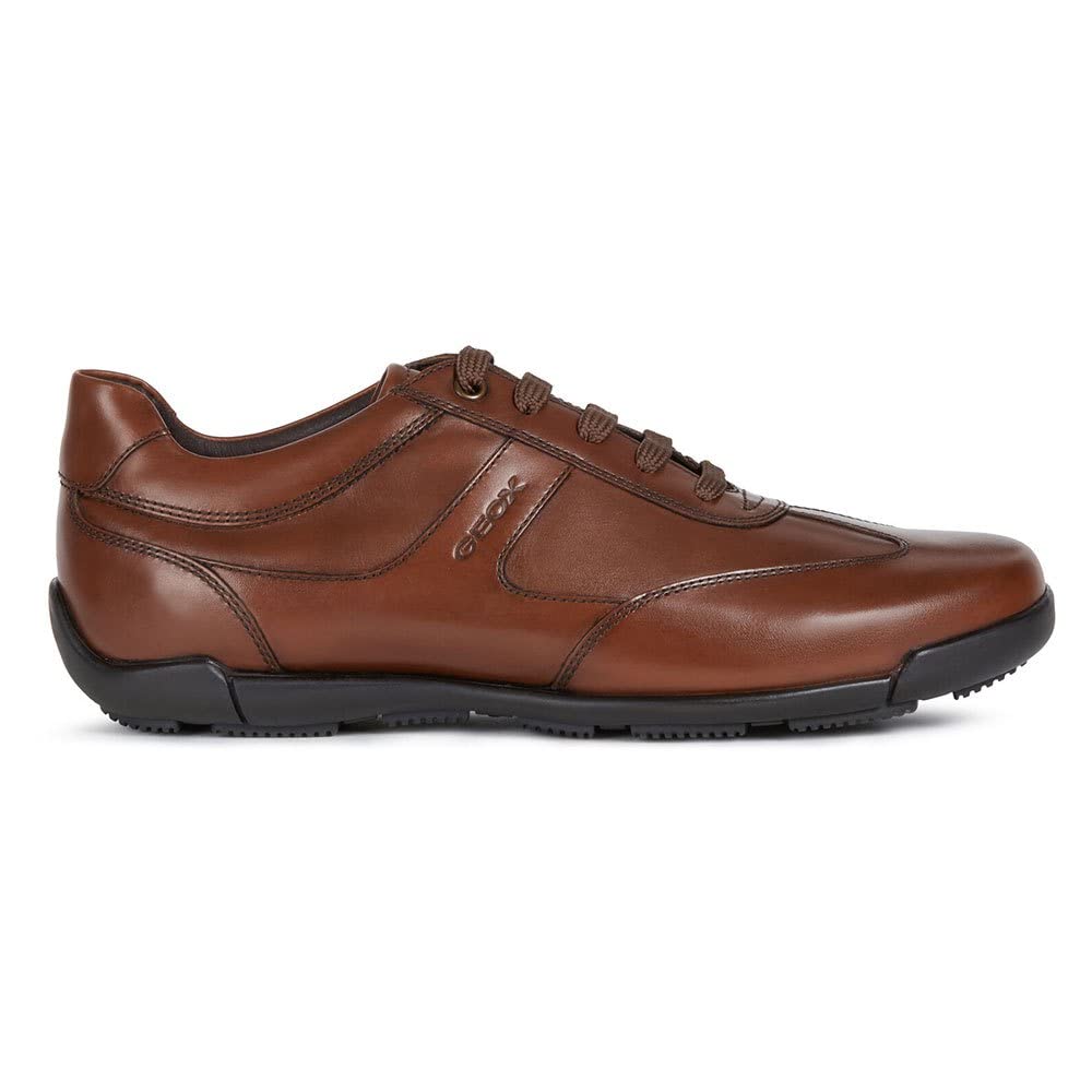 Geox U Edgware A, Sneakers Hombre, Marrón Cognac, 44 EU