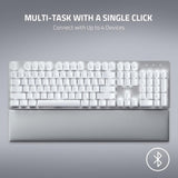 Razer Pro Type Ultra - Teclado Mecánico Inalámbrico para Máxima Productividad (Interruptores Amarillos Silenciosos y Lineales, Almohadilla de Piel Sintética, Dongle Multidispositivo, Bluetooth)