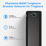 Phomemo M08F Impresora Térmica Portátil, Compatible con Papel Térmico A4, Impresoras de Viaje Móviles Inalámbricas para Automóviles y Oficinas