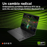 HP OMEN 16-am0061ns, Ordenador portátil Gaming 16" 2.5K WQXGA (Intel Core Ultra 7 255H, 32GB RAM, 1TB SSD, NVIDIA GeForce RTX 5060 8GB, FreeDOS) - Negro - Teclado QWERTY Español