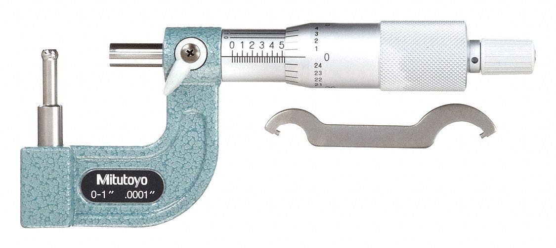 Mitutoyo 115 – 313 Serie 115 Tubo micrometre, cilíndrico yunque, tipo C, 0 "-1" Rango, 0.0001 "Graduación