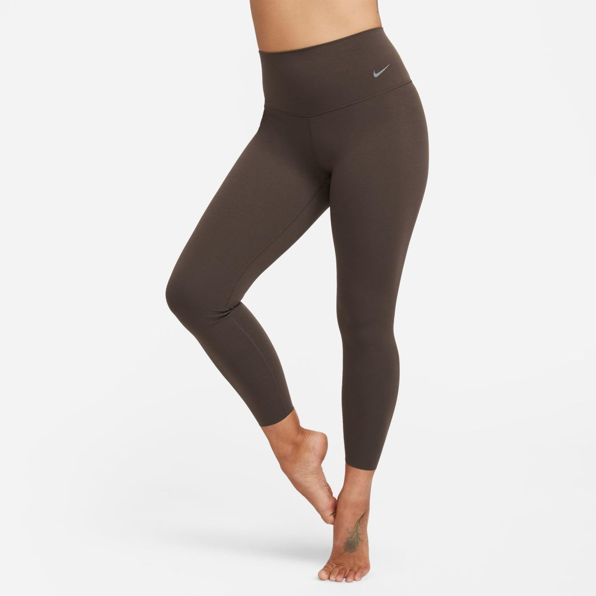 NIKE W NK DF ZENVY HR 7/8 TGHT Leggings, Barroco Marrón/Negro, M para Mujer