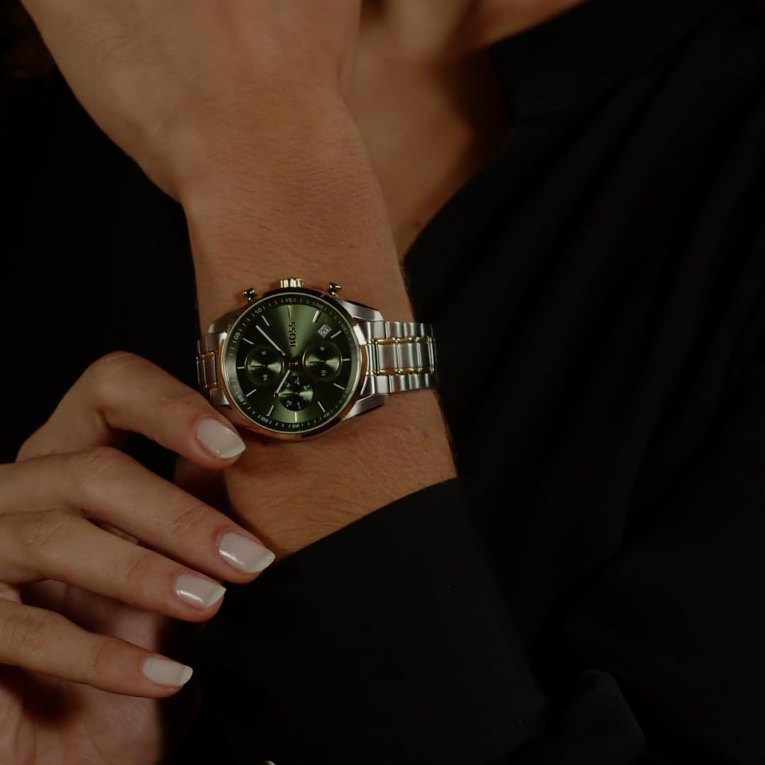 BOSS Reloj Analógico de Cuarzo Multifunción para Mujer Colección Grand Tour Ladies con Correa de Acero Inoxidable Bicolor - 1502766
