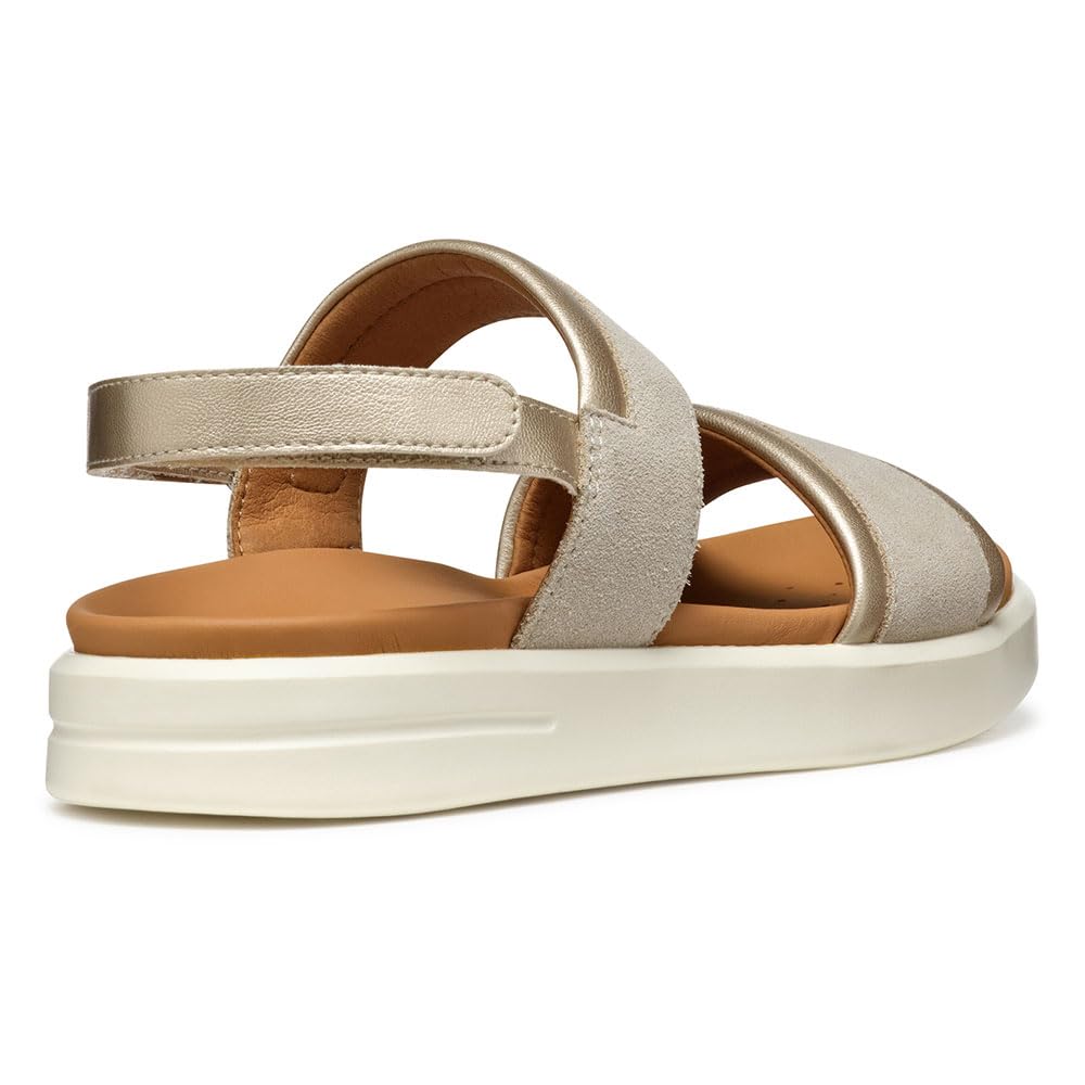 Geox D XAND 2S A, Sandalia Mujer, Lt Taupe/Lt Gold, 41 EU