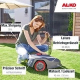 AL-KO Robot cortacésped Robolinho® 350 W, Ancho de Corte 20 cm, batería de Iones de Litio de 18 V/2,5 Ah, para Superficies de hasta 300 m², Capacidad de Ascenso máx. 30%, Muy silencioso 60 dbA
