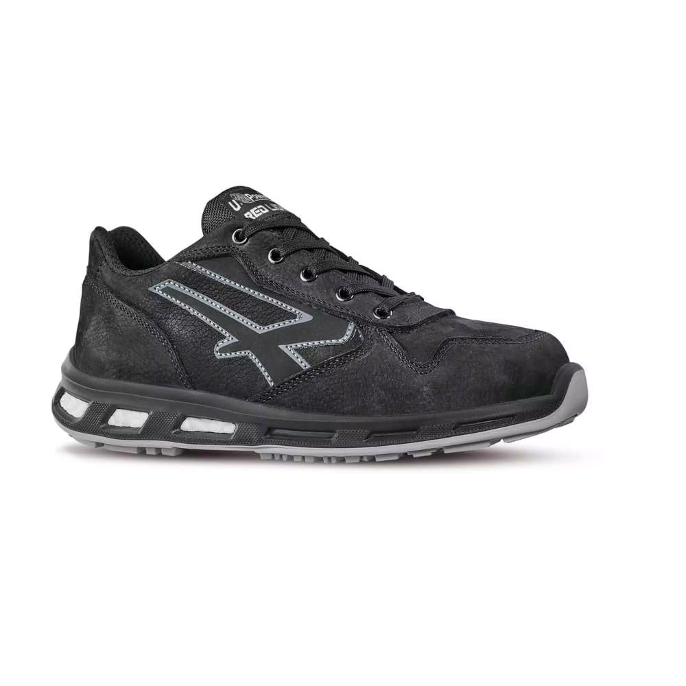 U-Power Red Lion Carbon, zapatos de seguridad unisex, ligeros, flexibles, de cuero antipinchazos, con inserto Infinergy, con puntera de aluminio - Grey 42
