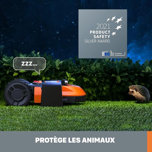WORX Robot cortacésped Landroid L1000 20V Máx. | para Superficies de hasta 1000m2 | WR147E.1 | Navegación Inteligente | Cut to Edge 2,6 cm del Brode | Pendientes de hasta el 35%