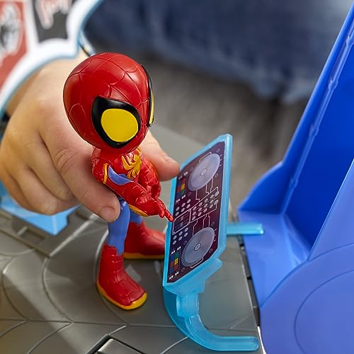 SPIDEY AND HIS AMAZING FRIENDS Marvel Aracnocuartel de los Web-Spinners - Set de Juego Infantil con Figura de Spidey, vehículo y Accesorios
