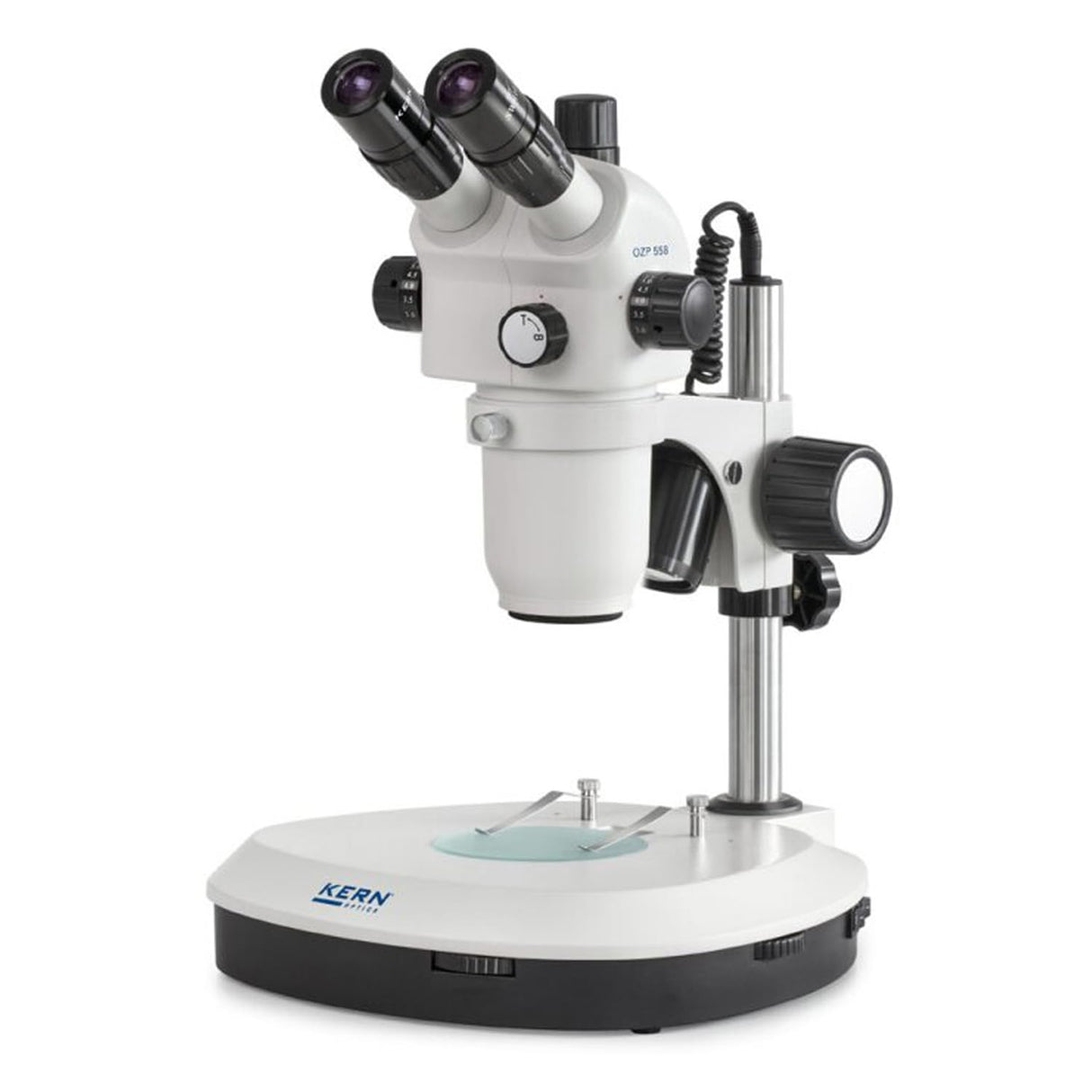 Estéreo Zoom Microscopio [Núcleo ozp 558] Tubus: Trin ocular, ocular: hswf 10 x 23 mm, campo de visión: ø38,3 – 4,2 mm, objetivo: 0,6 x – 5,5 x, soporte: S