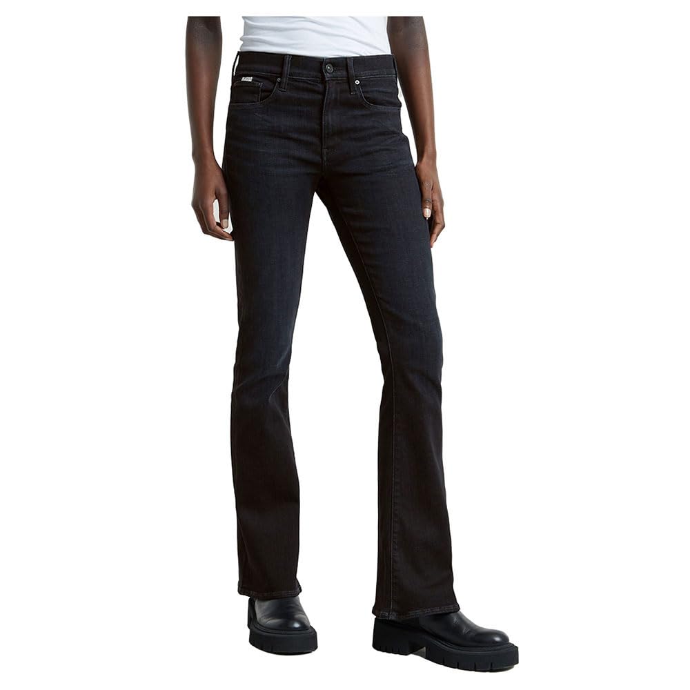 G-STAR 3301 Flare Jeans Vaqueros, Azul (Worn In Black Vortex D21290-a634-g730), 33W / 30L Mujer