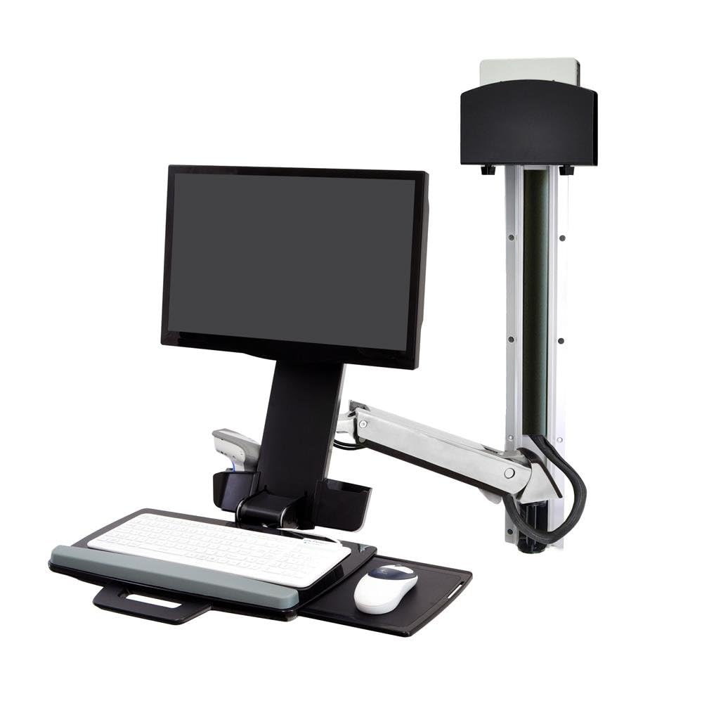 Ergotron StyleView Sit-Stand Combo System 61 cm (24") Aluminio - Soporte de pared para pantalla plana (13,2 kg, 61 cm (24"), 75 x 75 mm, 100 x 100 mm, Aluminio)