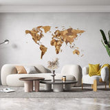 EWA Eco-Wood-Art - Mapa del Mundo L Mundo Chocó - Rompecabezas 3D de Madera para Interior y diseño - Recuerdo, Regalo, Cocina, Decoración del hogar, Interior - 127 Piezas
