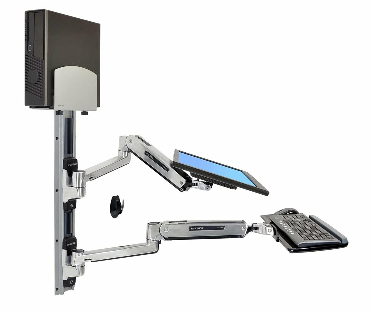 Ergotron 45-358-026 Sistema de Montaje en Pared Pulido con Soporte para CPU - Plata
