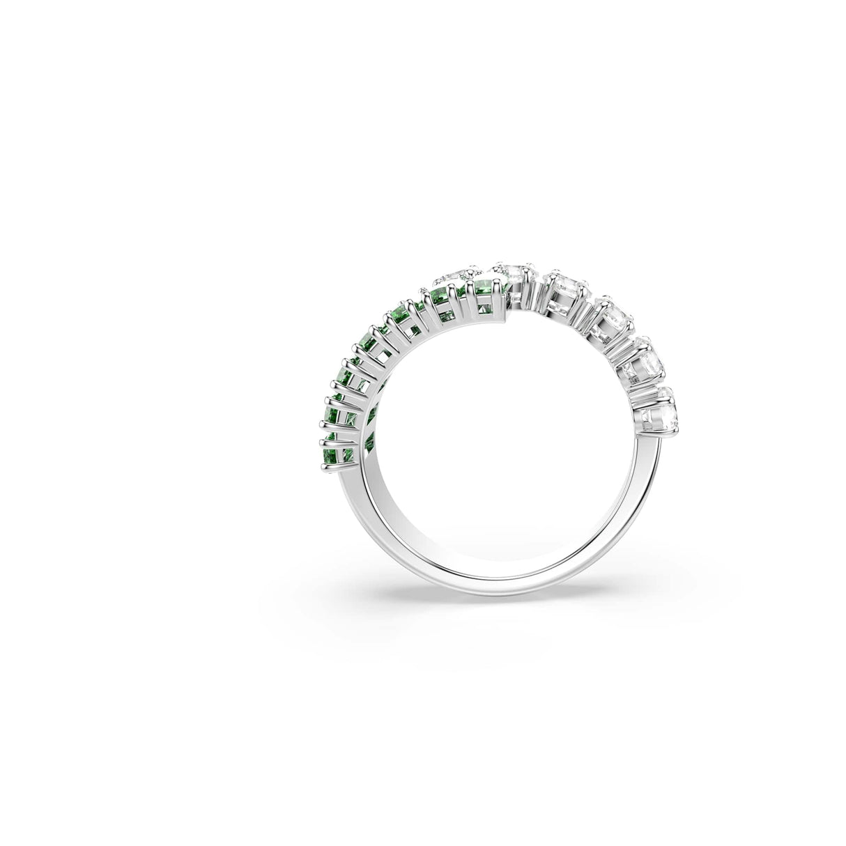 Swarovski Anillo Matrix, Tallas mixtas, Verde, Baño de rodio