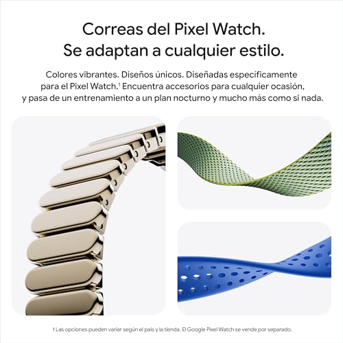 Google Pixel Watch 4 (41 mm) - Smartwatch Android con Seguimiento de la el Estado físico, y la Ayuda de Gemini - Caja de Aluminio en Oro Champagne - Correa Deportiva en Verde Lima - LTE