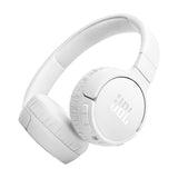 JBL Auriculares Tune 670 NC, auriculares supraaurales inalámbricos ligeros con cancelación de ruido adaptativa, Bluetooth y 70 horas de batería, blanco
