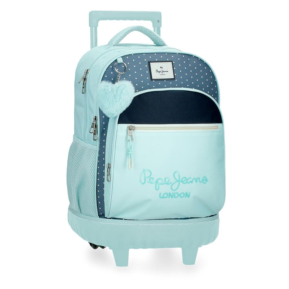 Pepe Jeans Dalma Mochila Compact 2 Ruedas Azul 32x43x21 cms Poliéster by Joumma Bags