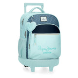 Pepe Jeans Dalma Mochila Compact 2 Ruedas Azul 32x43x21 cms Poliéster by Joumma Bags