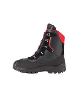 Oregon 295449/40 Yukon Clase 1 (20 m/s) -Botas Protectoras para Motosierra de Piel, Negro/Rojo, 39,5