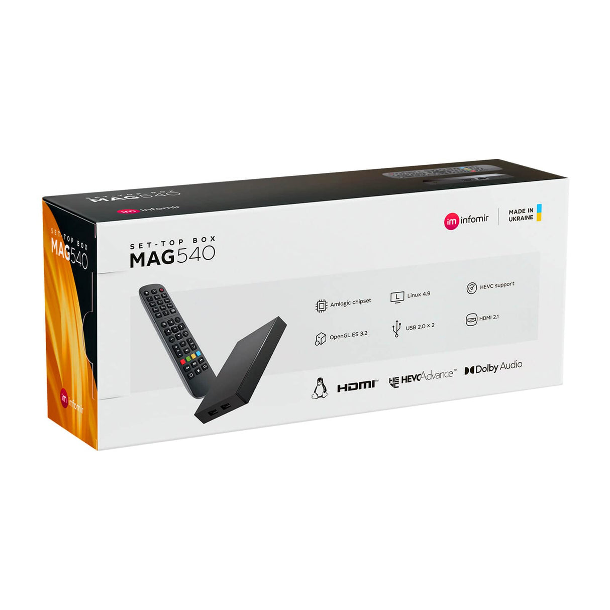 mag 540 Original Infomir & hb-digital Set Top Box 4K Media Player Receptor Internet TV UHD 60FPS 2160p@60 FPS HDMI 2.1 Soporte de 4K y HEVC USB3.0 Arm Cortex-A35 + Cable HDMI